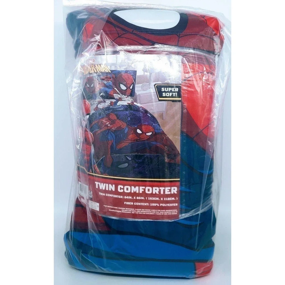 Marvel Spiderman Burst Twin Comforter - Super Soft Kids Reversible Bedding fe...